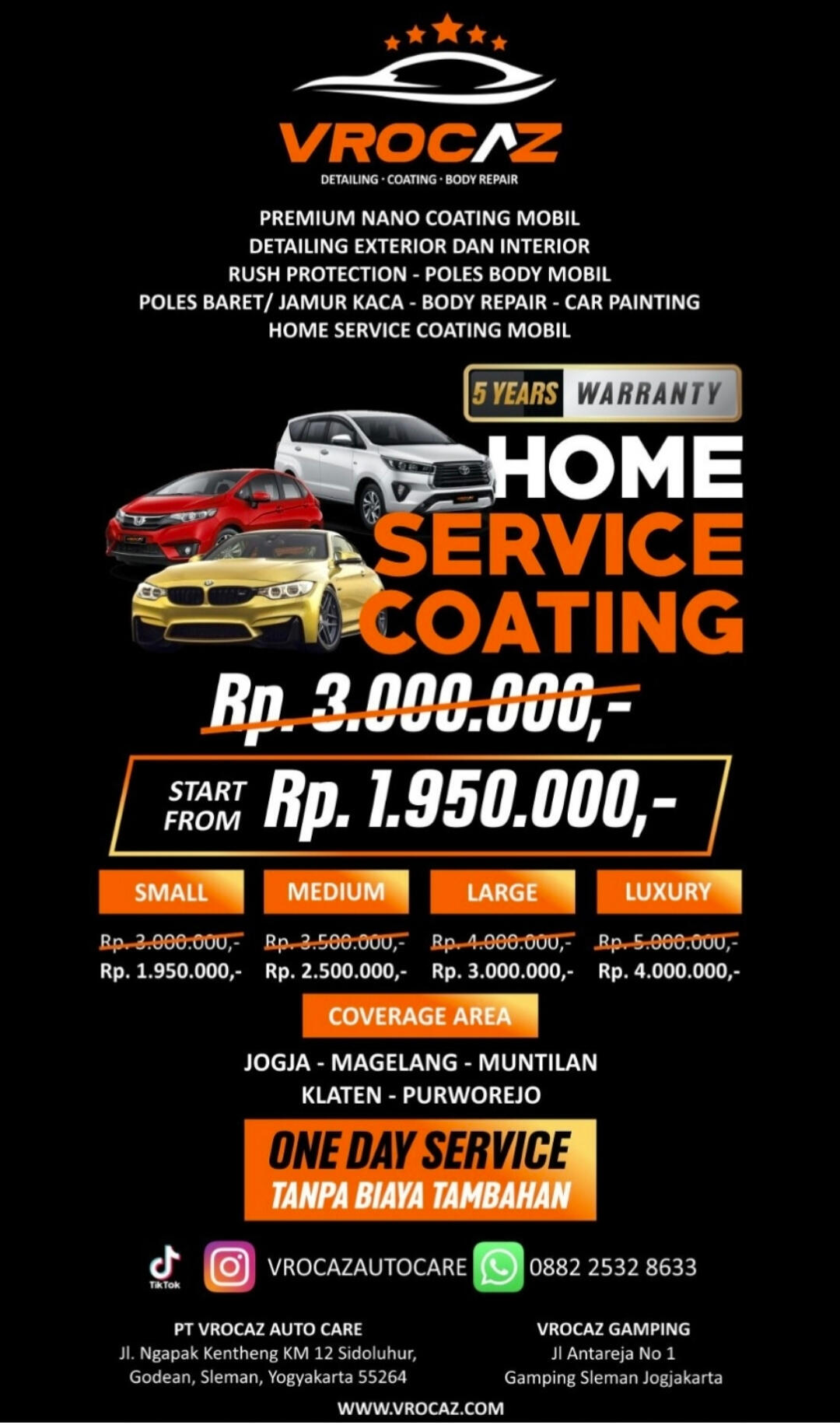 pelayanan detailing coating rust protection and premium car wash vrocaz auto care